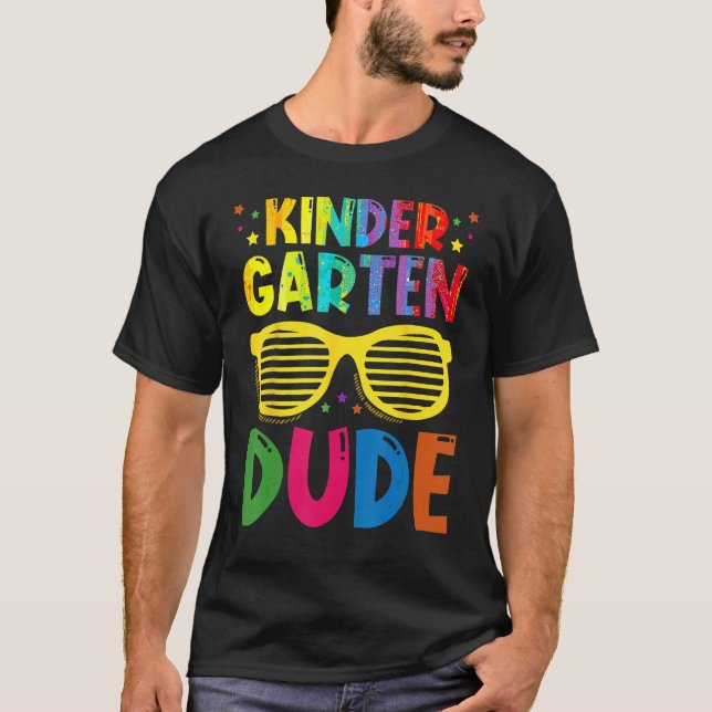 Cute Kindergarten Dude Sunglasses Boys Kids Back T T-Shirt (Front)