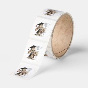  Cute Kindergarten Graduation Bunny Design Classic Round Sticker