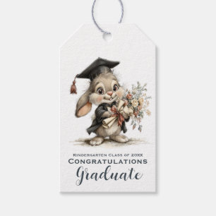 Cute Kindergarten Graduation Bunny Design Gift Tags