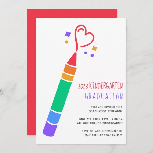 Cute Kindergarten Graduation Invitation