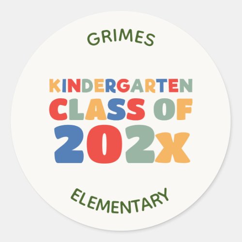 Cute Kindergarten Graduation Party Favor Classic Round Sticker