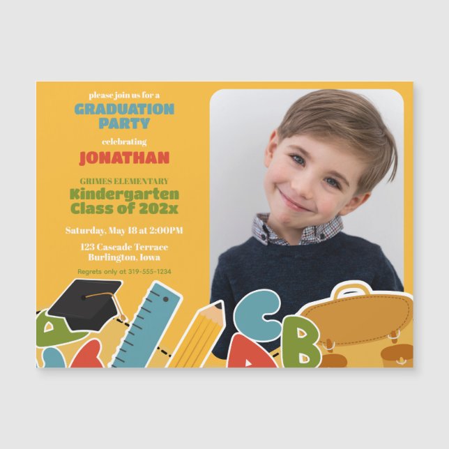 Cute Kindergarten Graduation Party Invitation (Front)