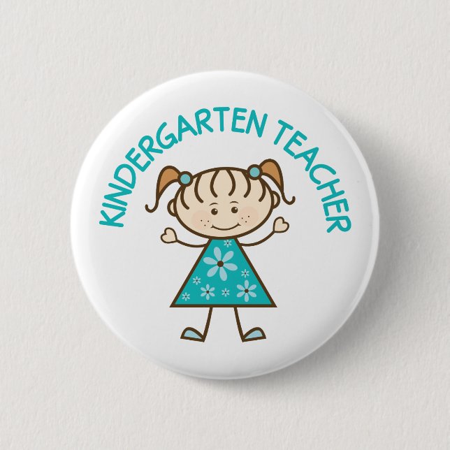 Cute Kindergarten Teacher Button (Front)