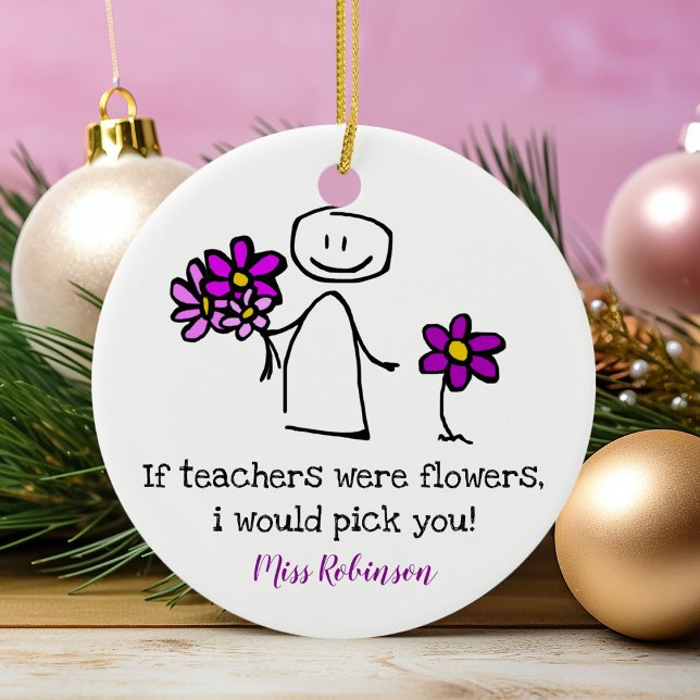 Cute Kindergarten Teacher Gift Ceramic Ornament (Creator Uploaded)