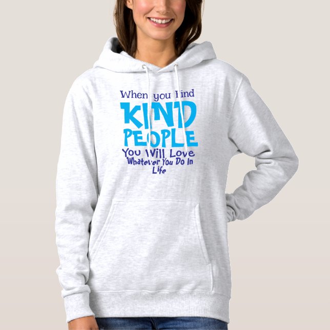 Cute KINDNESS Typography Blue Personalize Hoodie (Front)