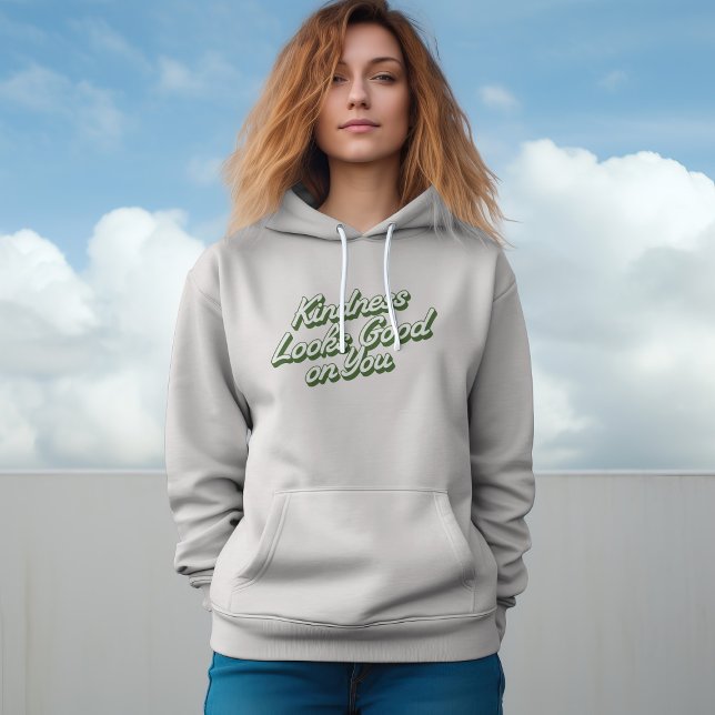 Cute Kindness Typography Green Personalize Hoodie (Creator Uploaded)