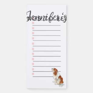 Cute King Charles Spaniel shopping list  Magnetic Notepad