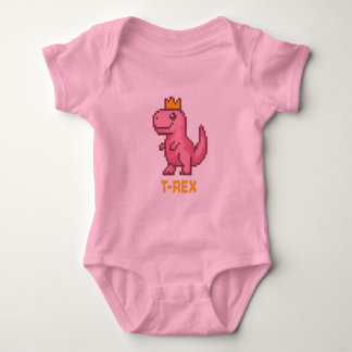 Cute King Dinosaur - Trex Baby Bodysuit