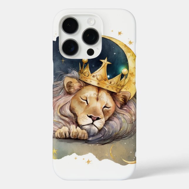 Cute  king Lion Sleeping On The Moon               Case-Mate iPhone Case (Back)
