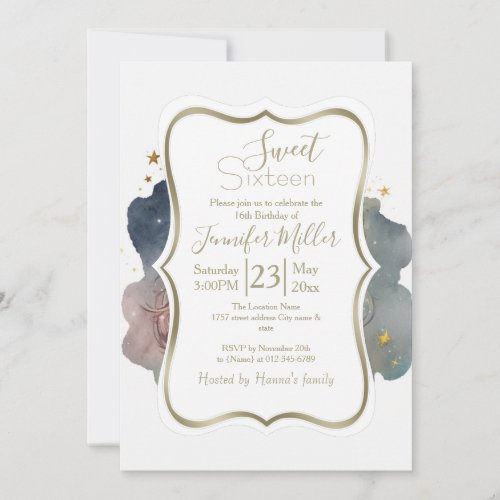 Cute  king Lion Sleeping On The Moon               Invitation
