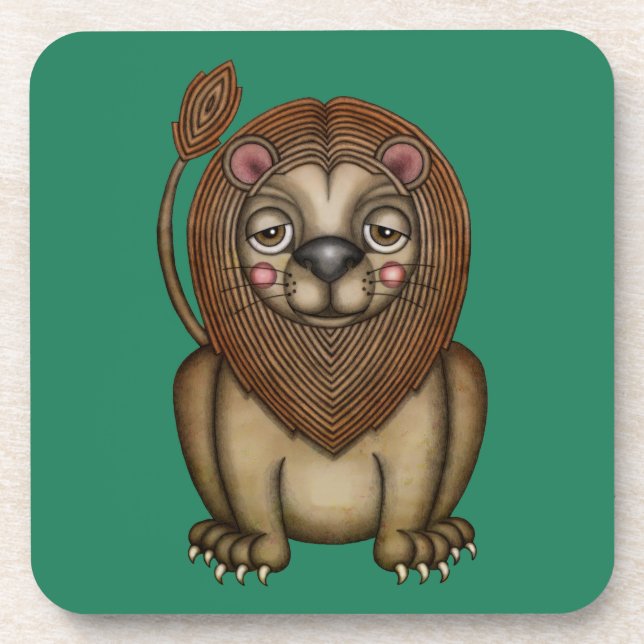 Cute King of the Beasts Lion Coaster (Front)