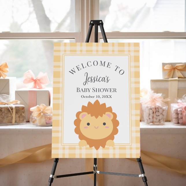 Cute King of The Jungle Boy Baby Shower Welcome Foam Board (Creator Uploaded)