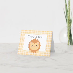 Cute King of The Jungle Lion Cub Boy Baby Shower Thank You Card