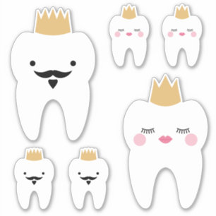 Cute King & Queen Teeth Sticker
