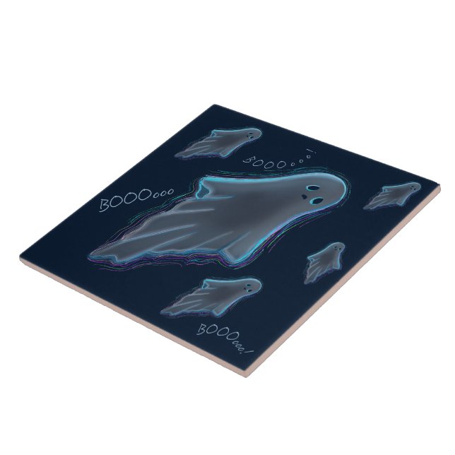 Cute KiniArt Ghost Ceramic Tile (Side)