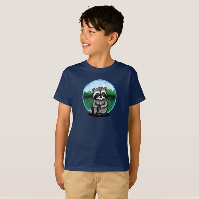 Cute KiniArt Raccoon T-Shirt (Front Full)