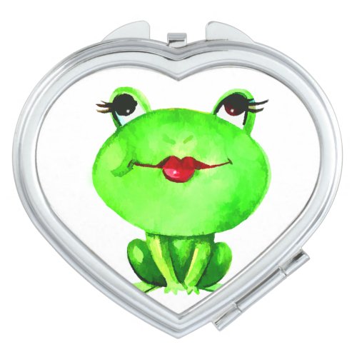 Cute Kiss A Frog or Toad Cartoon Fun Makeup Mirror