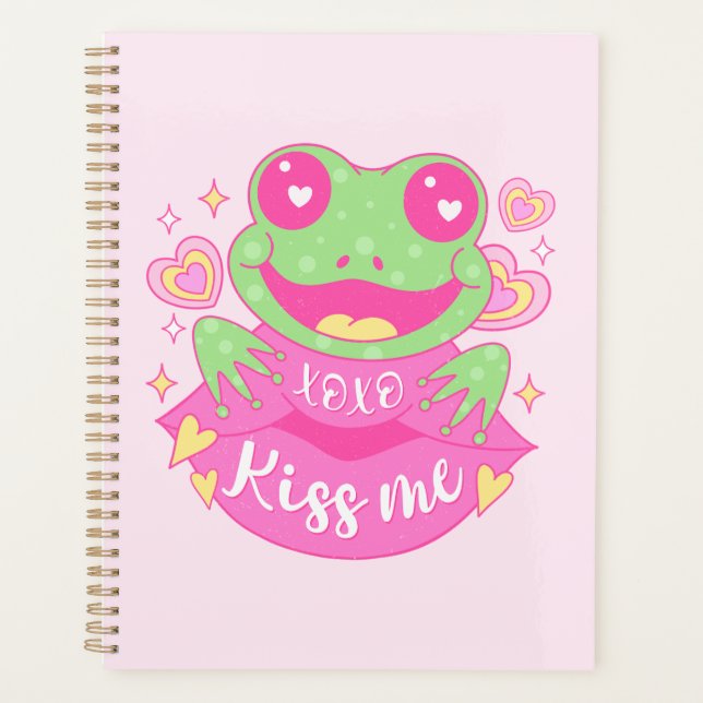 Cute Kiss Me Frog - Xoxo Planner (Front)