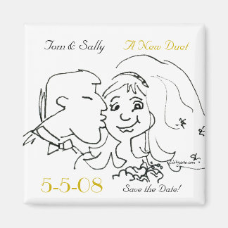 Cute Kiss Save the Date Wedding Magnets