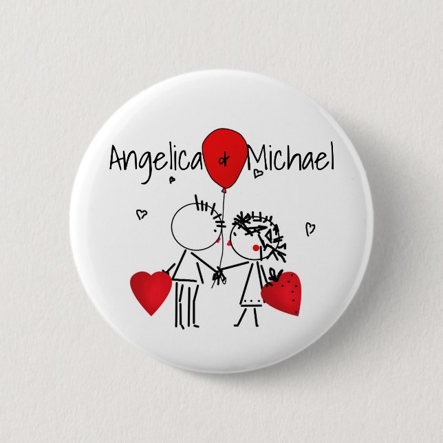 Cute, Kiss, wedding Button (Front)