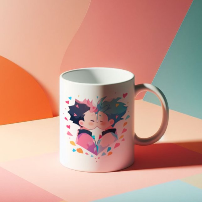 Cute Kissing Anime Boys Coffee Mug (Creator Uploaded)