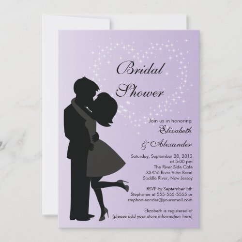 Cute Kissing Couple in Love Bridal Shower Personalized Invites