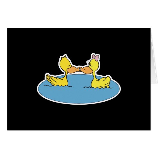 cute kissing ducks cards (Front Horizontal)