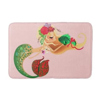 Cute Kissing Fish Mermaid Medium Bath Mat