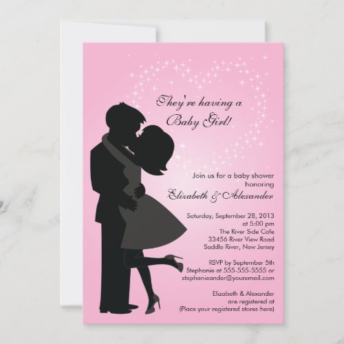 Cute Kissing Pregnant Couple in Love Baby Shower Card