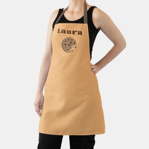 Cute kitchen apron with chocolate chip cookie logo