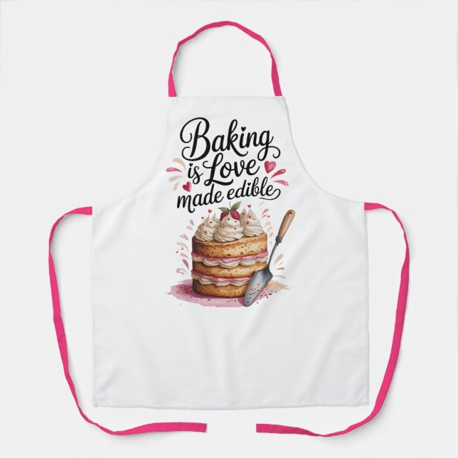 Cute Kitchen Cooking Gift for Bakers & Food Lovers Apron (Front)