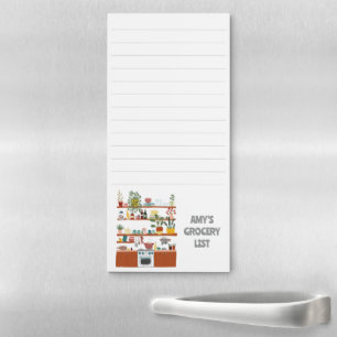 Cute Kitchen Custom Grocery Shopping List Magnetic Notepad