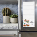 Cute Kitchen Custom Grocery Shopping List Magnetic Notepad<br><div class="desc">A cute kitchen illustration adds charm to this notepad. Make your shopping lists in style with this customizable grocery shopping,  meal planning or to-do list notepad. Customize or add text to suit your needs. Keep or delete the lines too. Check my shop for more sizes and styles!</div>