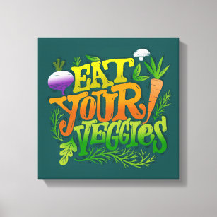 Cute Kitchen   Eat Your Veggies Canvas Print