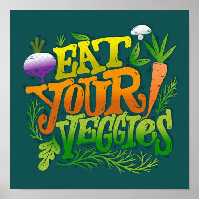 Cute Kitchen | Eat Your Veggies Poster (Front)