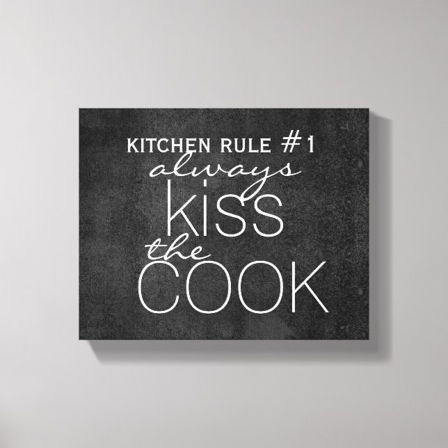 cute kitchen quote wrapped canvas wall art (Front)