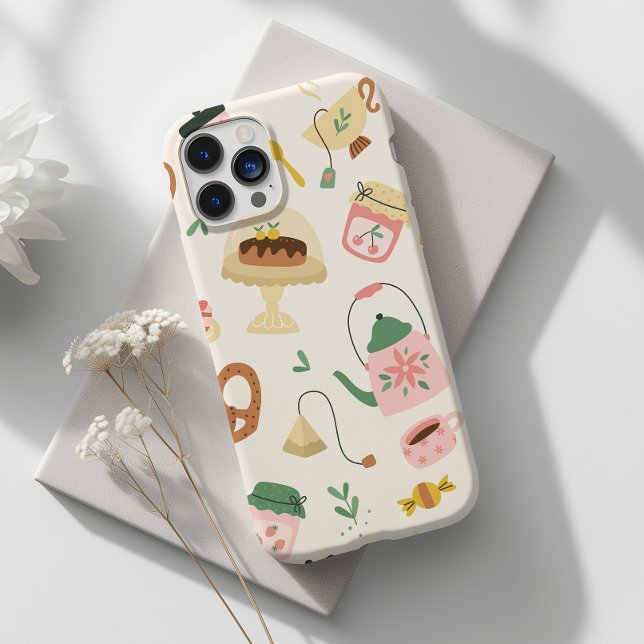 Cute Kitchen Tea Lovers Trendy Bakery Design Case-Mate iPhone Case (Creator Uploaded)
