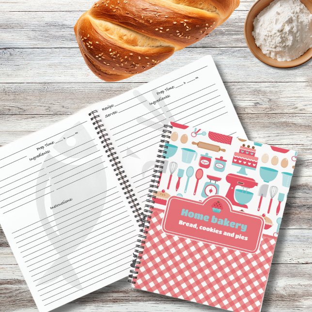 Cute Kitchen Theme Baking Red Gingham Recipes  Notebook (Creator Uploaded)