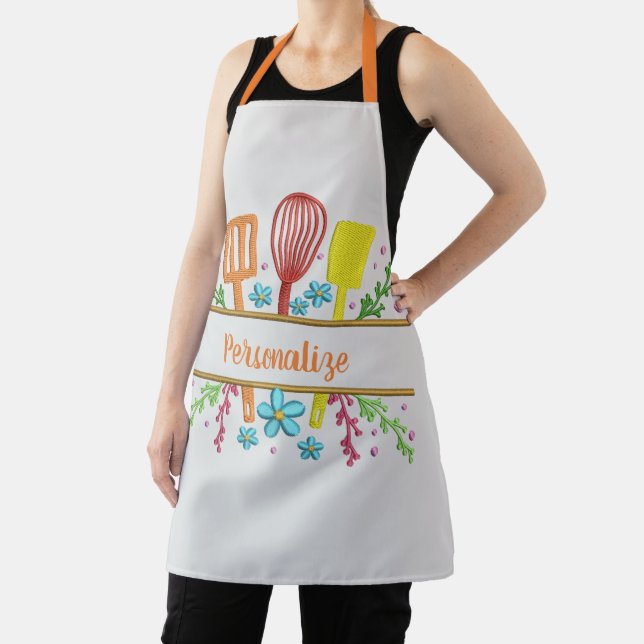 Cute Kitchen Utensils Personalized Apron (Insitu)