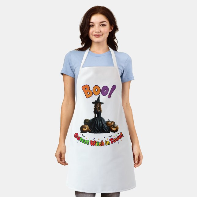 Cute Kitchen Witch Apron - Mommy's Magical Meals (Worn)