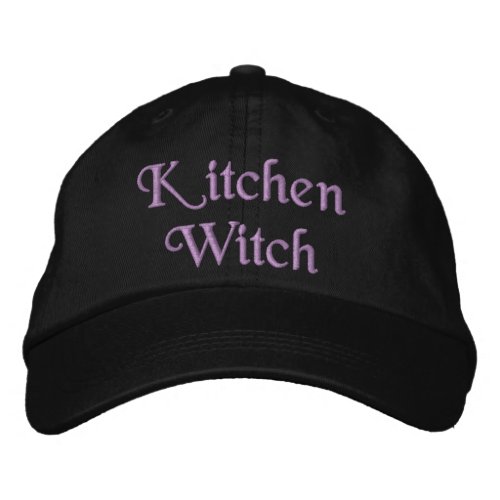 Cute Kitchen Witch Modern Hat Purple Black 