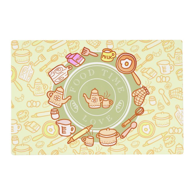 Cute Kitchenware Olive Placemat (Front)