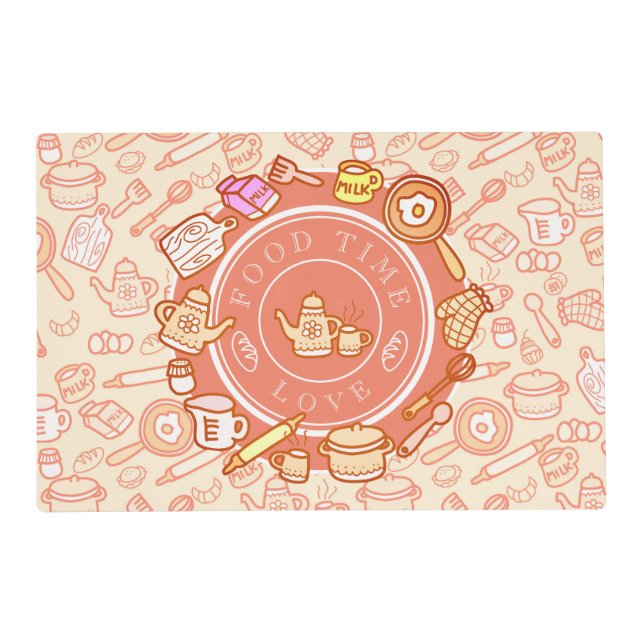 Cute Kitchenware Orange Placemat (Front)