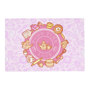 Cute Kitchenware Pink Placemat