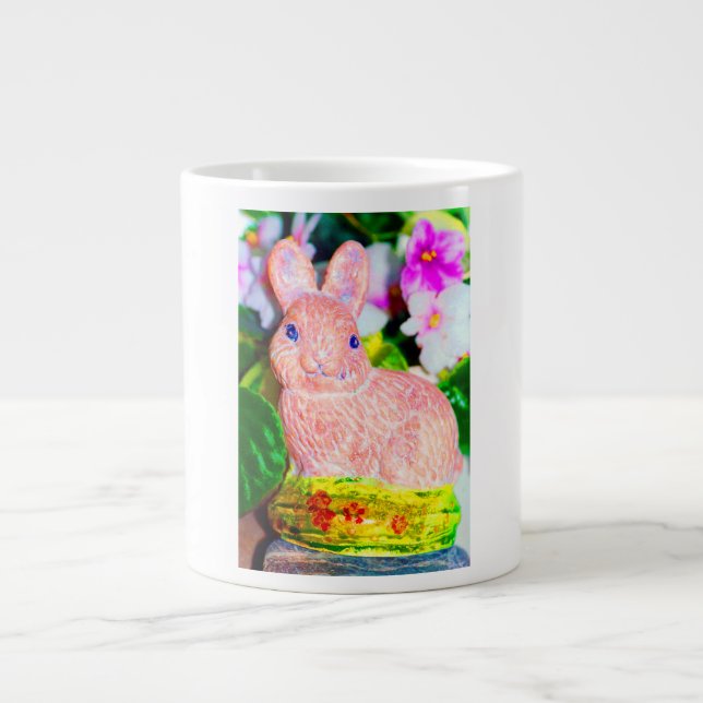 Cute Kitschy Bunny Rabbit   Giant Coffee Mug (Front)