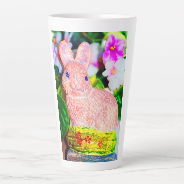 Cute Kitschy Bunny Rabbit  Latte Mug (Front)
