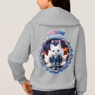 Cute Kitsune Japanese Fox Spirit Kids Hoodie