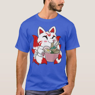 Cute Kitsune Ramen Bowl Japanese Noodle Kawaii Ani T-Shirt