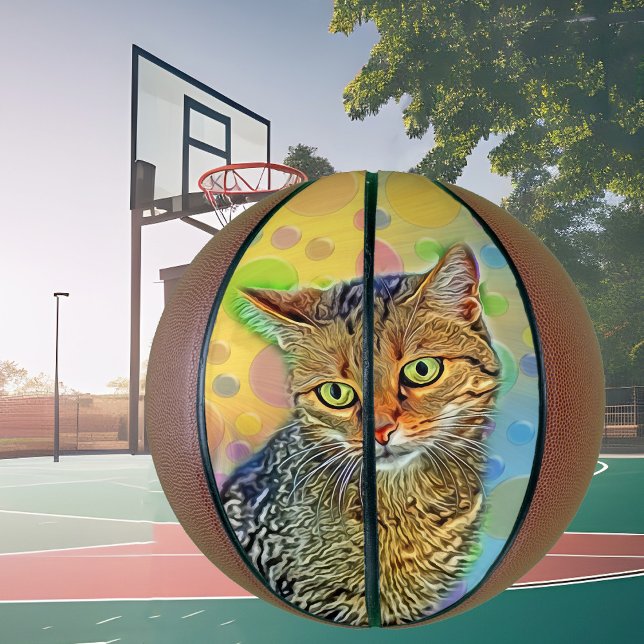 Cute kitten - abstract - colorful painting basketball (Creator Uploaded)
