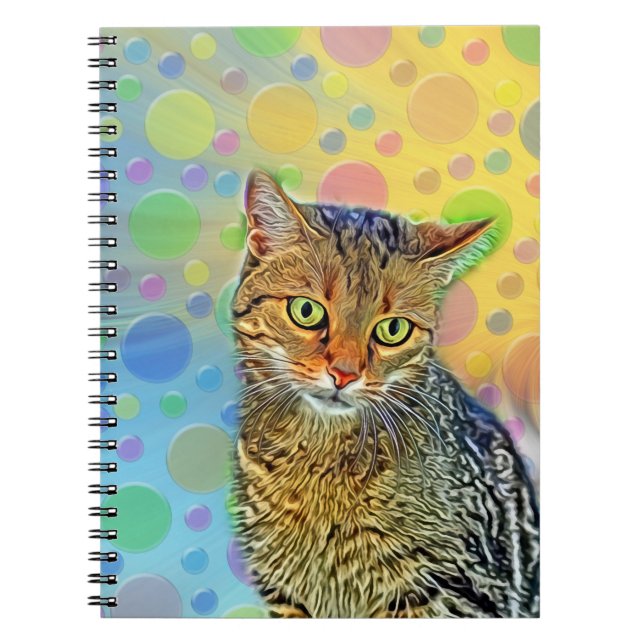 Cute kitten - abstract - colorful painting notebook (Front)